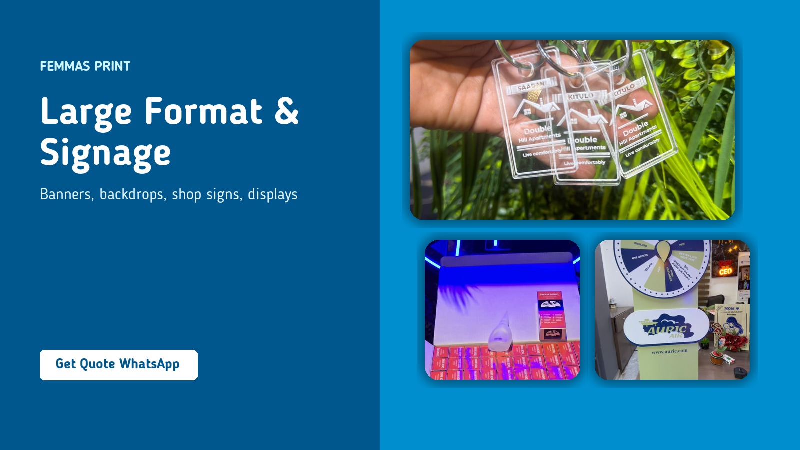 Signage, Displays & Direction Boards samples by FEMMAS PRINT