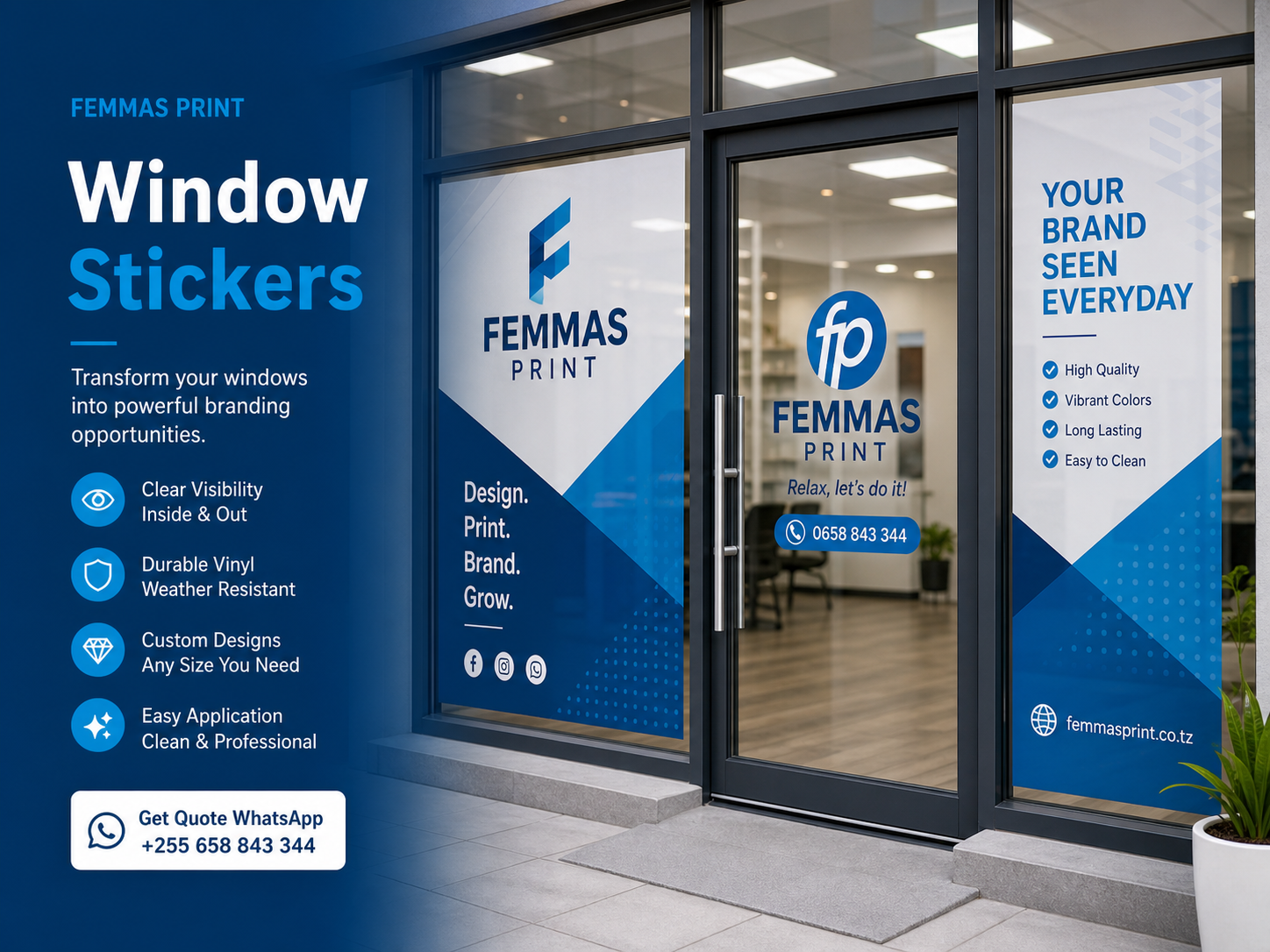 Window stickers sample by FEMMAS PRINT